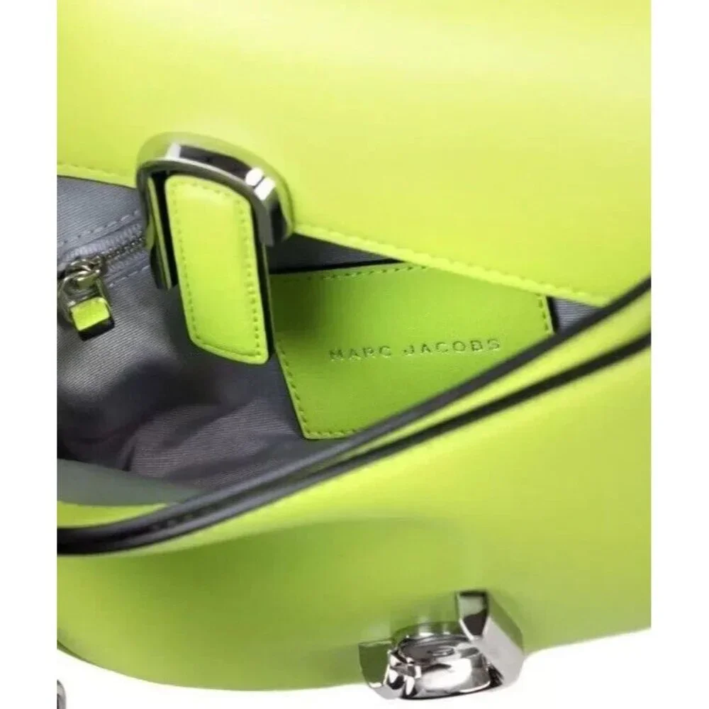 Marc Jacobs The J Green Glow Smooth Leather Shoulder Crossbody Handbag Purse - Picture 4 of 13